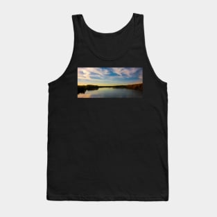 Sunset on the lake. Realistic illustration Tank Top